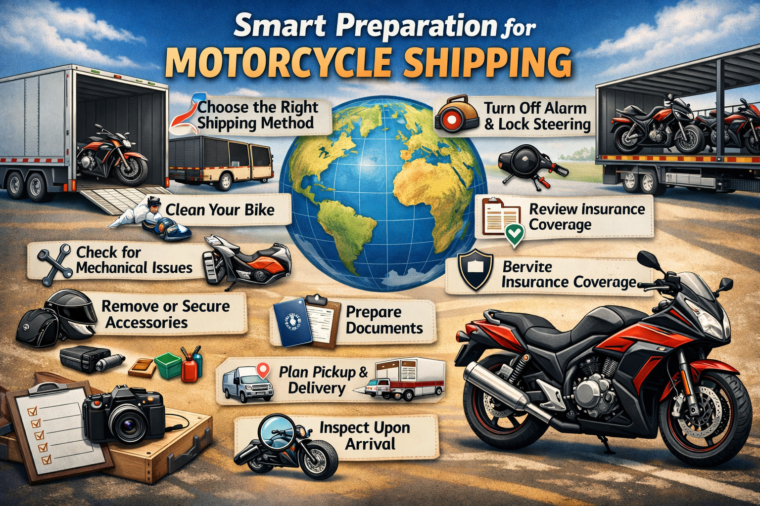 Smart Preparation Advice for Motorcycle Shipping